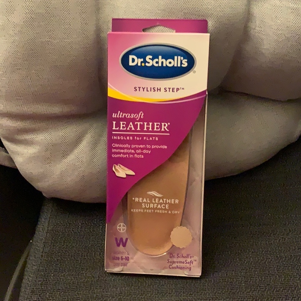 𝅺DR. Scholl’s Ultrasoft Real Leather Insoles for Flats Shoe Size 6-10